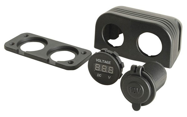 Marine Grade Cigarette Power Socket with LED Voltmeter