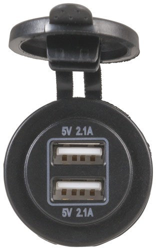 Dual USB Charging Ports 12-24VDC with 4.2A Output panel & surface mount hardware