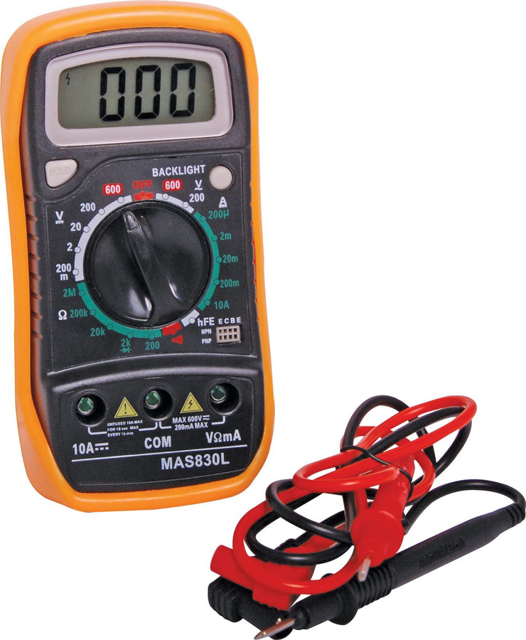 Micron Cat II Backlight 19 Range Digital Multimeter Data hold Transistor Tester