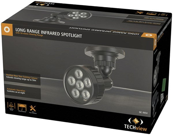 TECHview Long Range Infrared Spotlight for CCTV Security Camera 50M range