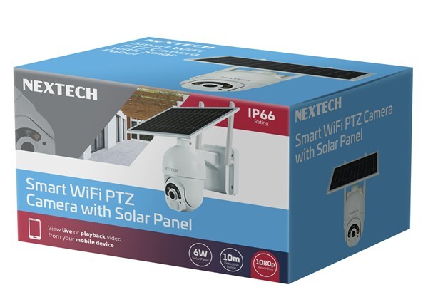 Nextech 1080p Smart WiFi PTZ Camera with Solar Panel S800 model 10m infrared