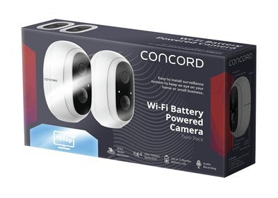 Concord Wi-Fi Battery Powered Free Android iOS Smartphone App Twin Pack Cameras