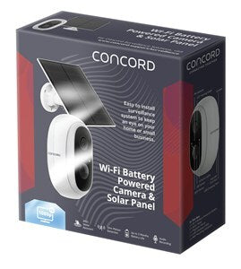 Concord Wi-Fi Battery Powered Bullet Smartphone Recording Camera & Solar Panel