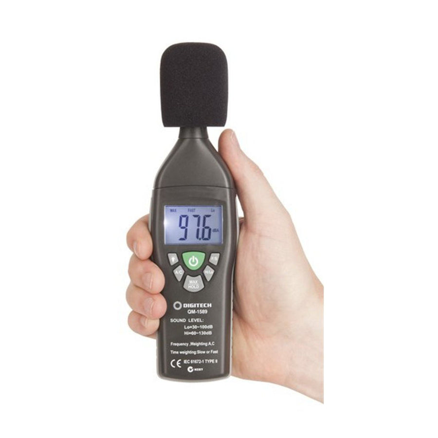 Compact Digital Sound Level Meter tripod mount for prolonged use Battery 9V