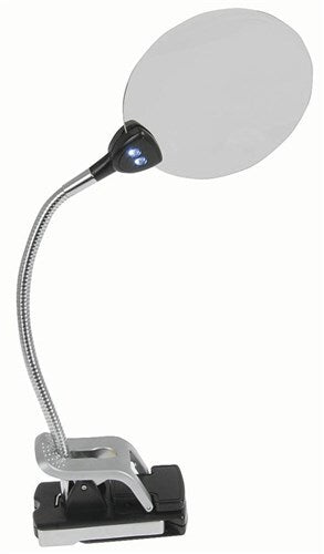 2x Main Lens and 5x Insert Lens Illuminated Gooseneck Desk Stand Magnifier