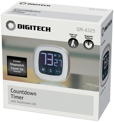 Digitech LCD Backlit Touch Screen Countdown Kitchen Timer Stop watch