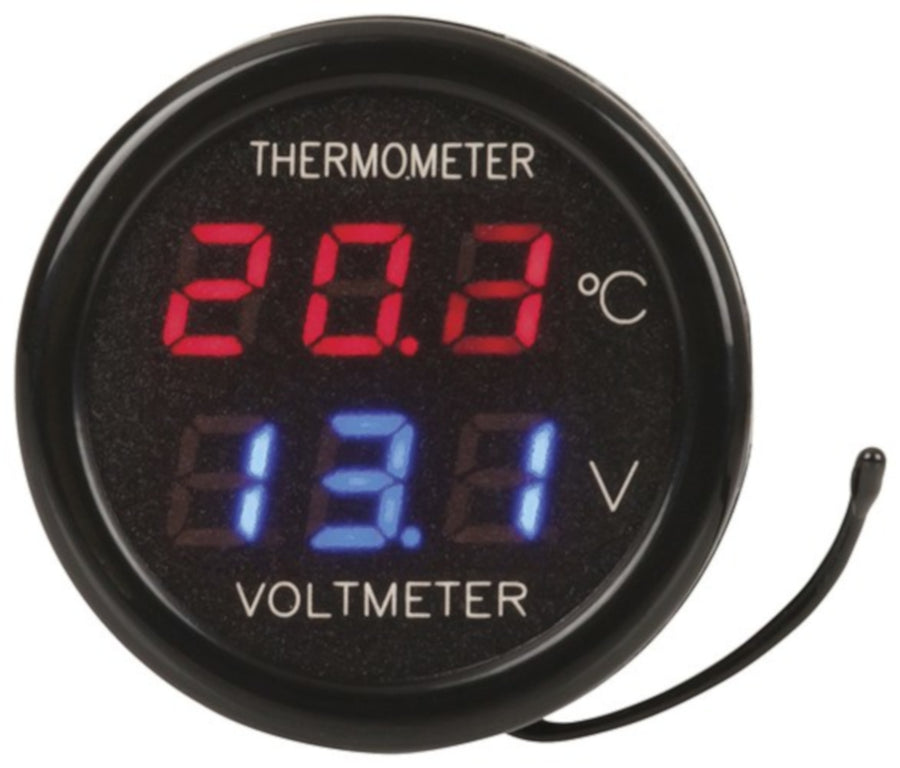 12V and 24V Car  Truck Battery Monitor Voltmeter and Temperature LED Display