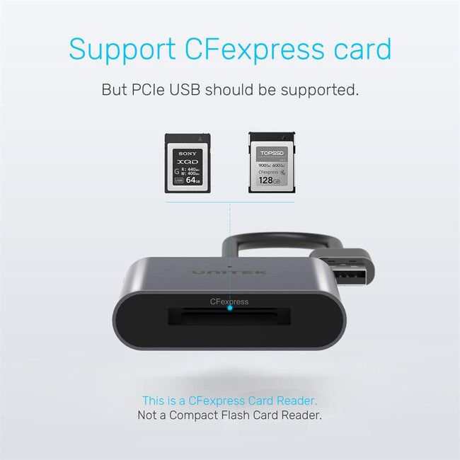 UNITEK R1005A CFexpress 2.0 USB 10Gbps Aluminium Card Reader