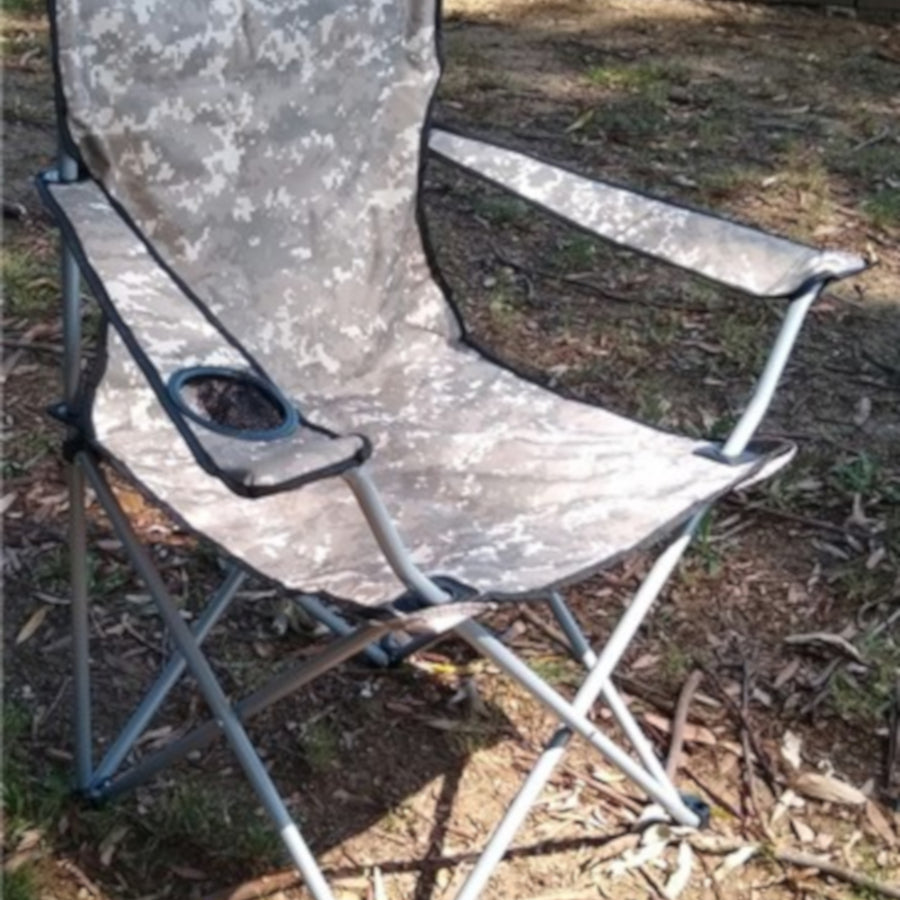 Folding Camping Picnic Chair up to 120kg with Camouflage Design and Carry Bag