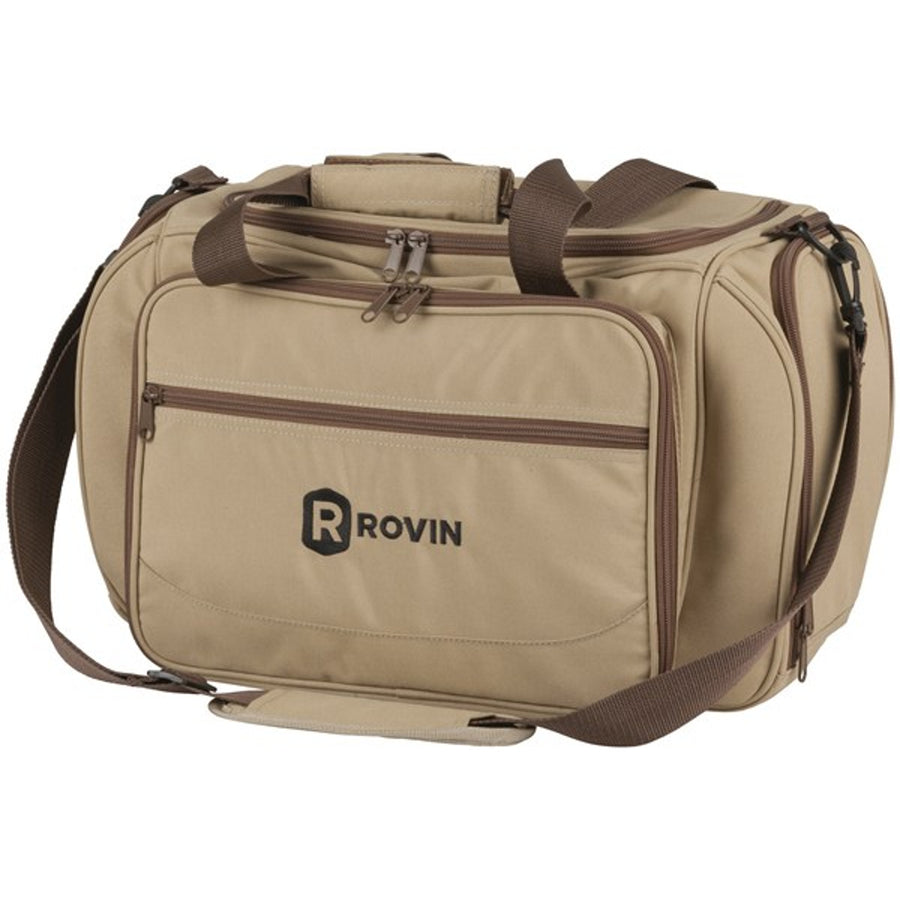 Rovin Deluxe 4 Person Taupe Polyester with Chocolate Brown Zippers Picnic Bag