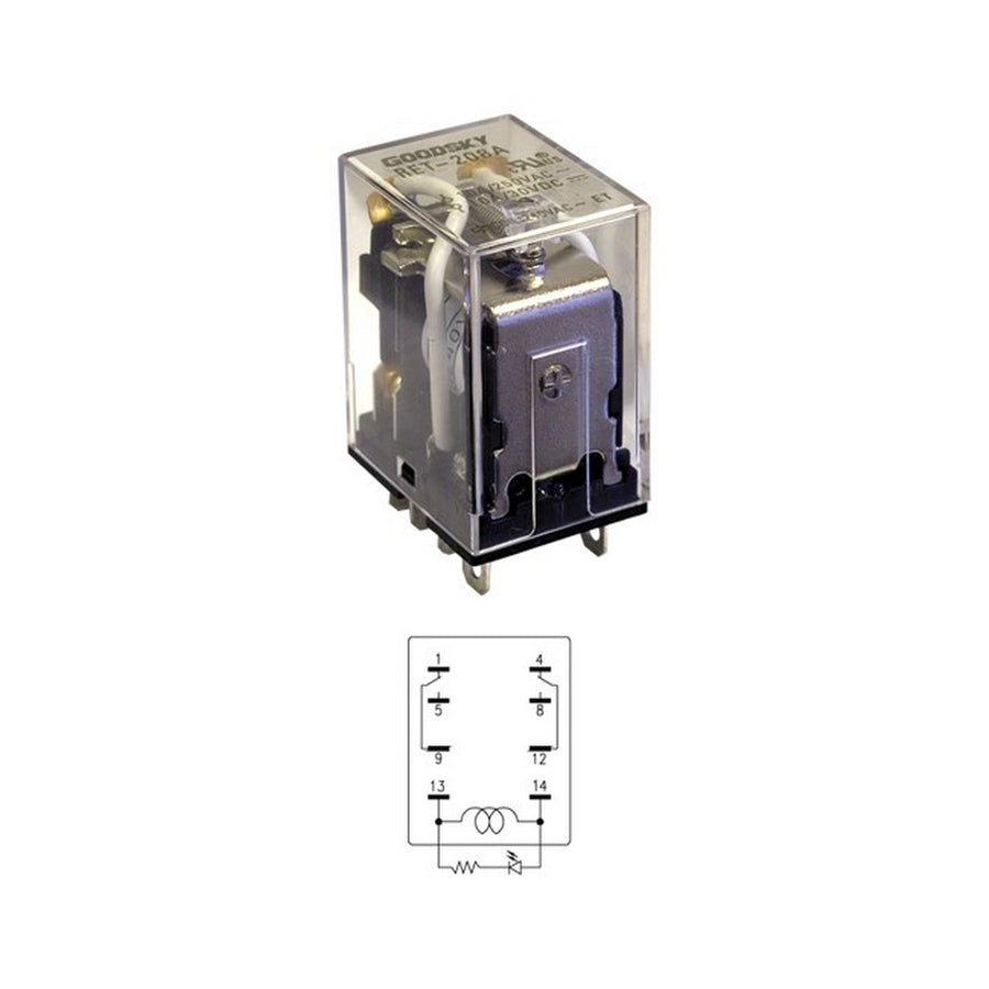 RET208A 240V AC 10A Double Pole Relay