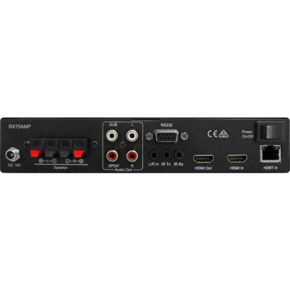 BLUSTREAM RX70AMP HDBaseT Receiver with Built in Multifunction Audio A ...