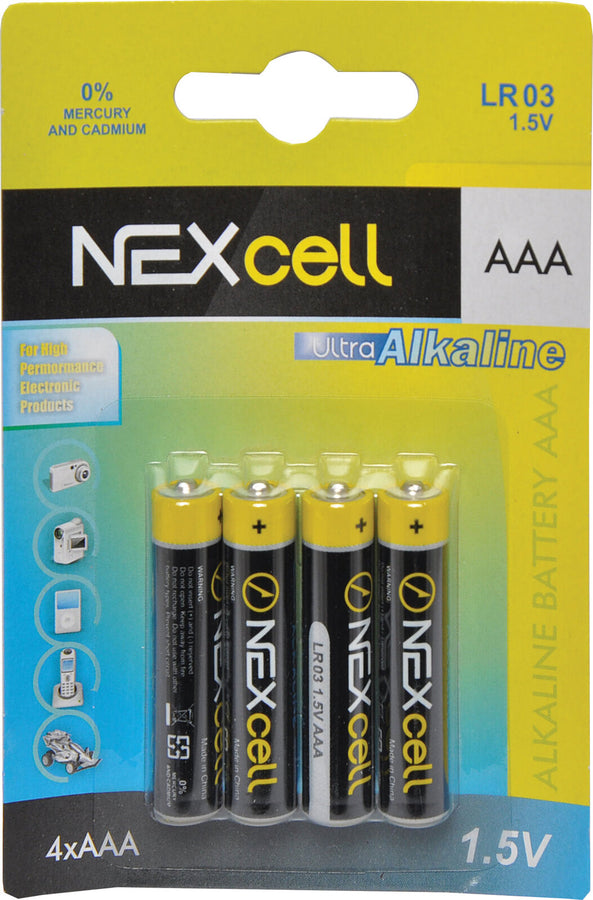 AAA Nexcell Mercury Free Battery Blister 4pk