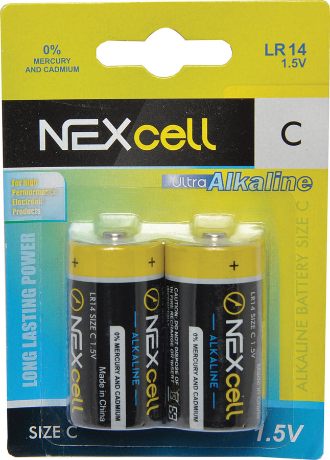 C Nexcell Mercury Free Alkaline Battery 2pk