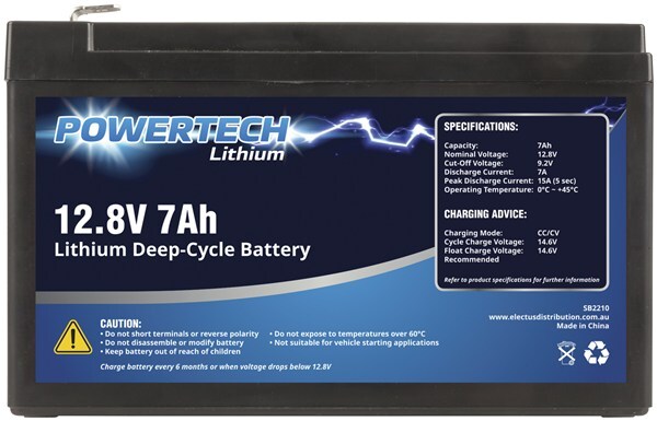 Powertech 12.8V 7Ah Lithium Deep Cycle Battery for High Capacity Portable Power