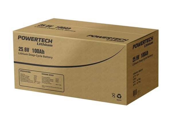 Powertech 25.6V 100Ah Lithium Deep Cycle Battery Life Cycle of over 2000 Charges