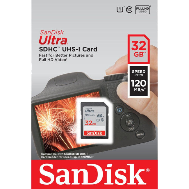 SanDisk SD32ULTRA-120 Ultra 32GB SDHC Class 10 Memory card 120MBS