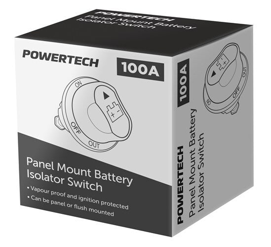 Powertech 100A Vapour Proof Removable Key Panel Mount Battery Isolator Switch