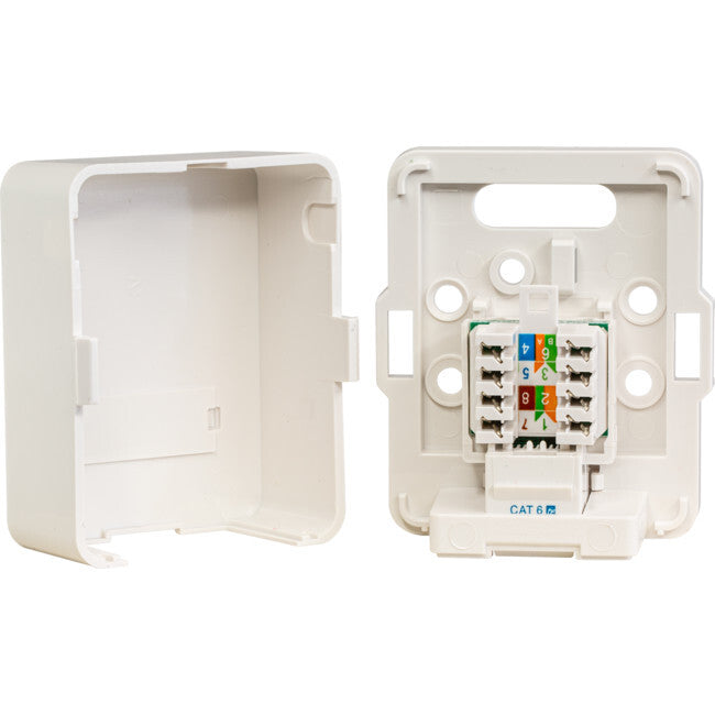 Tetech SMBT1C6 CAT6 RJ45 Surface Mount Box Single CAT6 Keystone Mechanism Socket