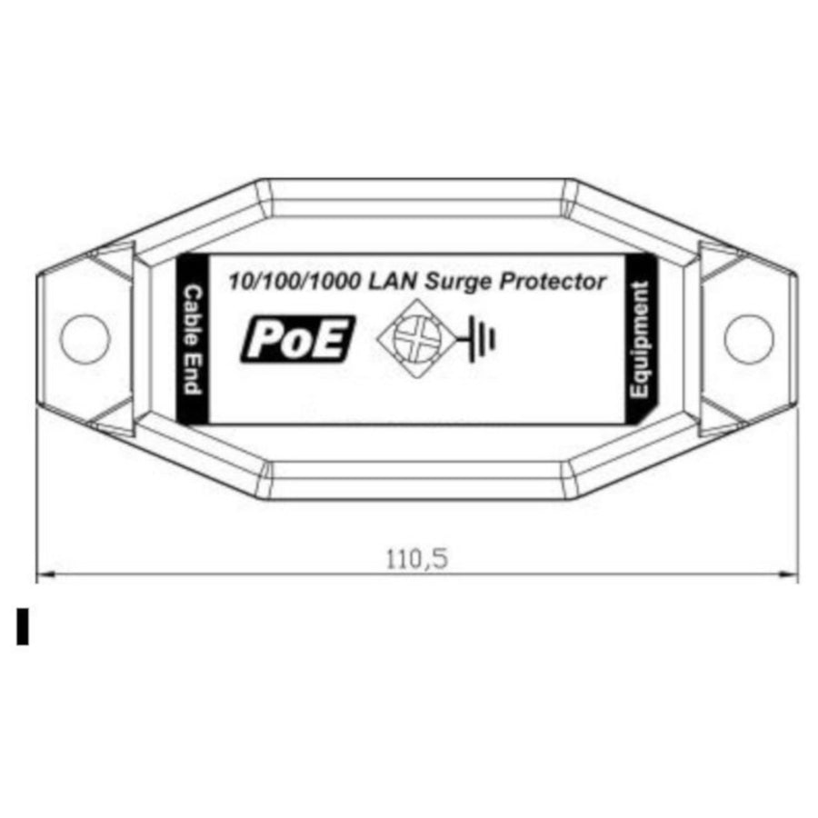 SP06PG POE 10/100 /1000 4 Pair 6KV LAN Surge Protector Connector Black