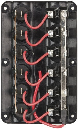 Marine Switch Panels with Circuit Breakers rocker switches have 4.8 QC tabs