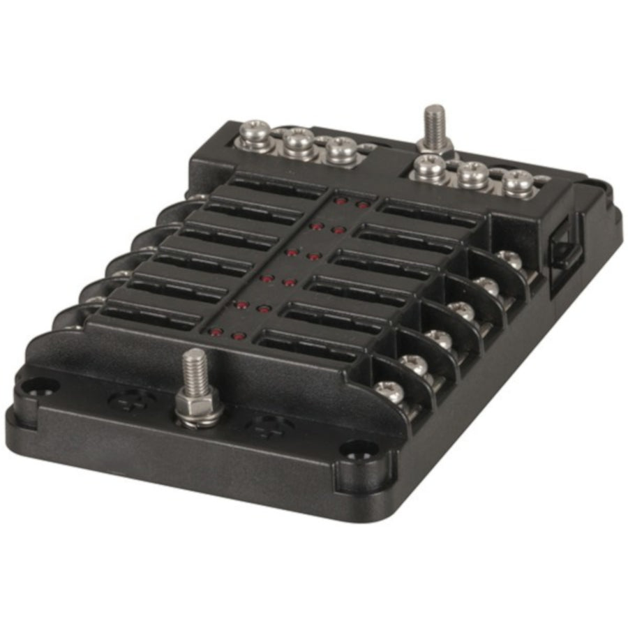 12 Way Fuse Block with Bus Bar Red LED blown fuse indication