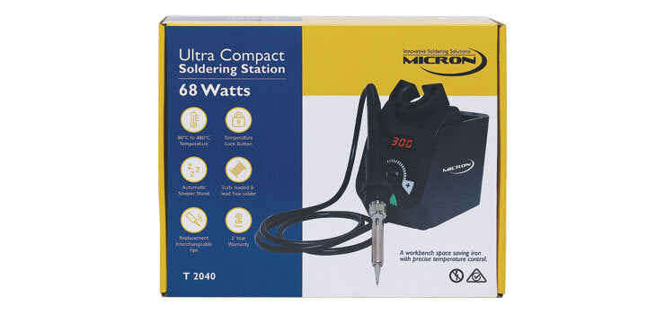 Micron 68W LED Temperature Readout Auto Shutdown Lead Free Soldering Station