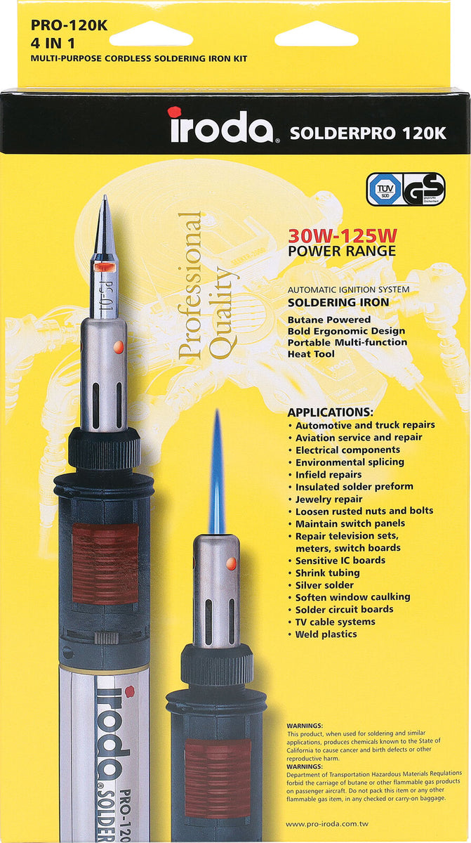 Kit Fer à Souder Gaz Butane Iroda SOLDERPRO 120 - Portable, Sans Fil, Idéal Dépannage