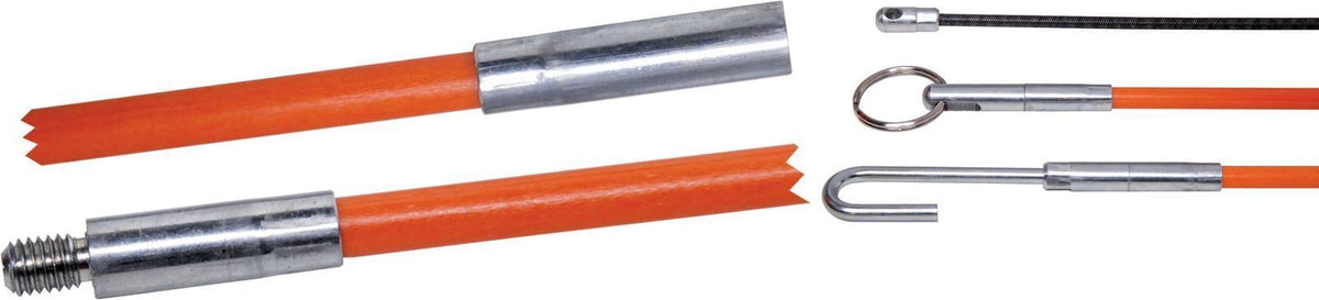 Cable Push Pull Fibreglass Flexible Rods Kit 10 x 1m rods and Hooks ...