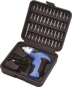 Cordless Screwdriver Set for DIY Projects with Spare Common Bit Sizes Carry Case