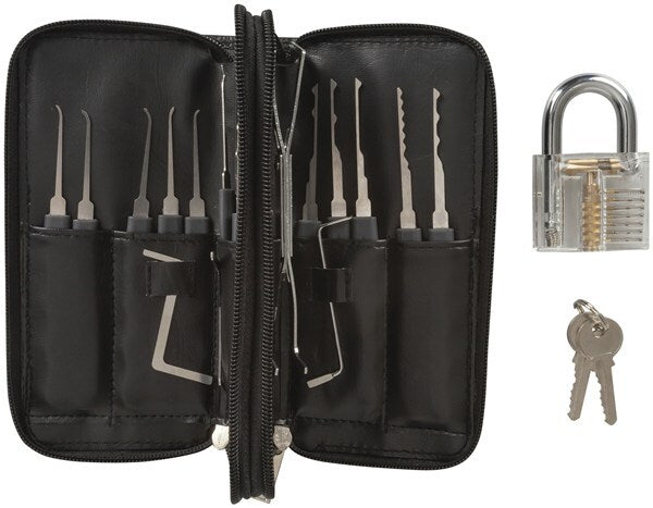 Protech 24 Piece Lock Picking Kit with Practice Padlock 3 Torsion Wrenches