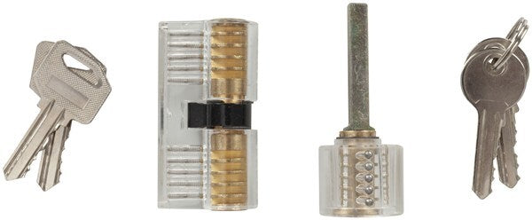 2 Piece Cylinder Practice Locks with Plastic storage case