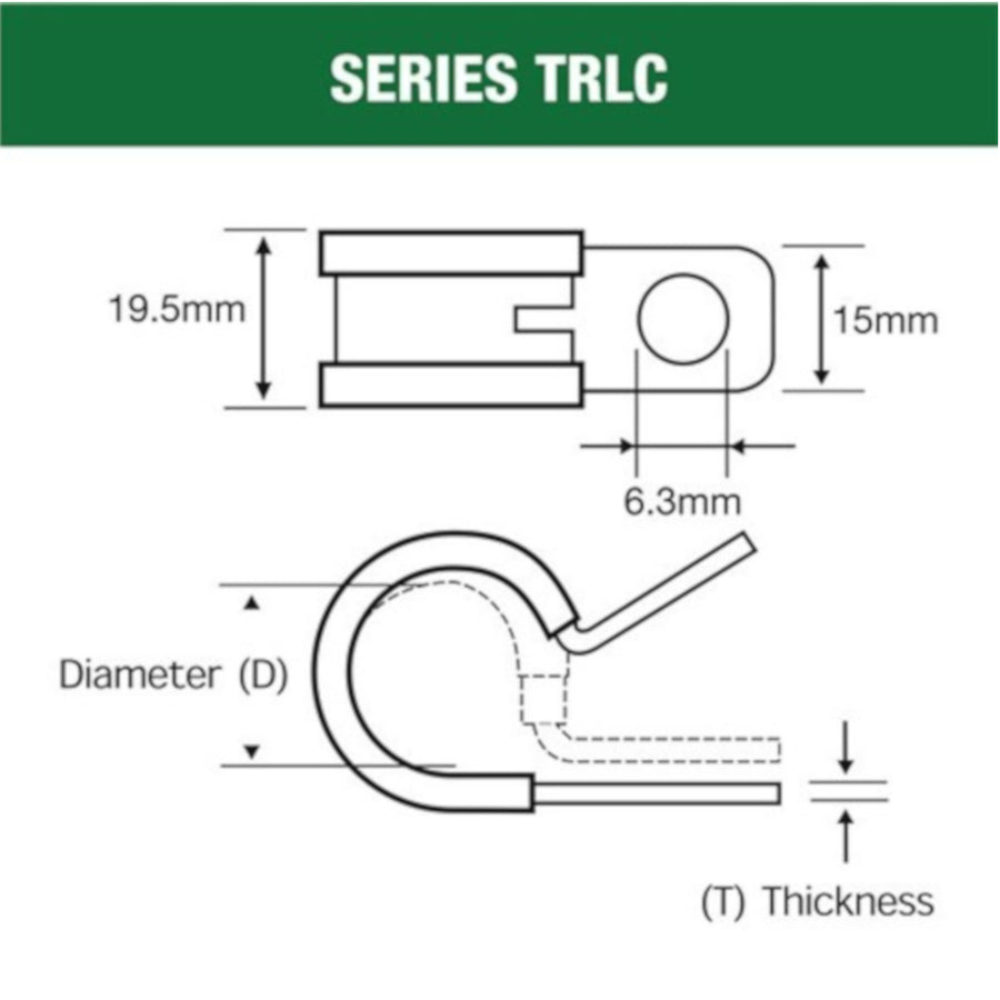 8mm 10 Pack Extra Cover Plates Stainless Steel P Wiring Pipe or Hose Clamp