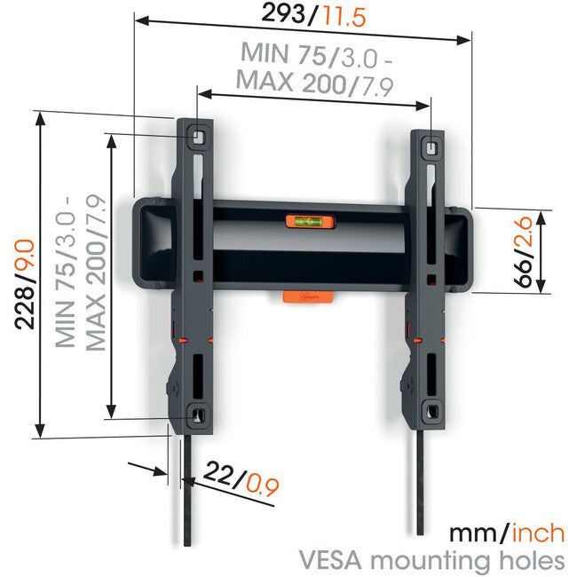 Vogels TVM3605B Comfort Series 19-50inch 30Kg Fixed TV VESA Wall Mount