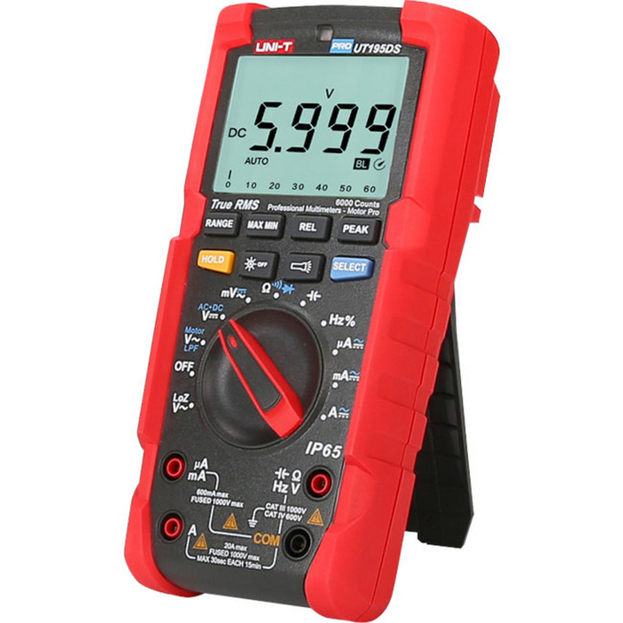 UNI-T UT195DS True RMS IP65 CAT III 1000V PRO LCD Multimeter with Flashlight