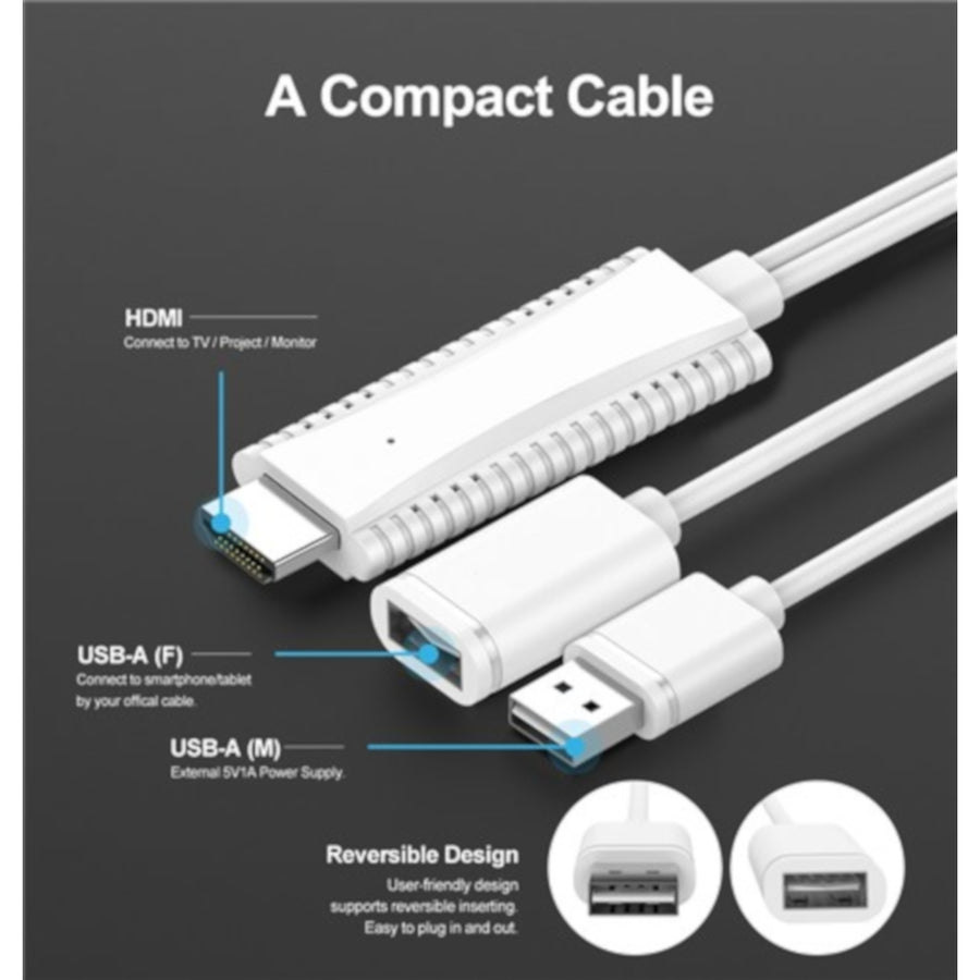 Universal USB to HDMI Smartphone or Tablet Cable