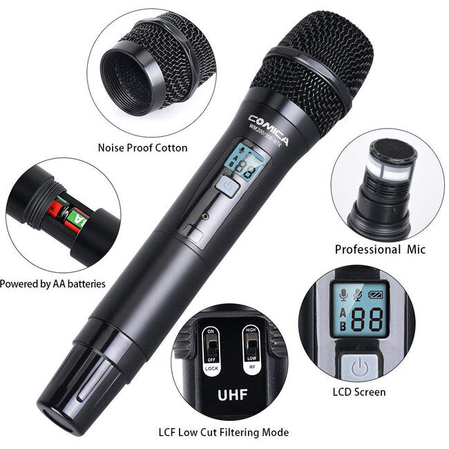 COMICA WM300HTX UHF Wireless Microphone One Transmitter Auto IR Sync