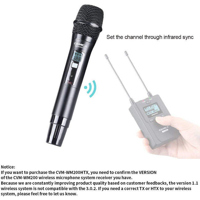 COMICA WM300HTX UHF Wireless Microphone One Transmitter Auto IR Sync