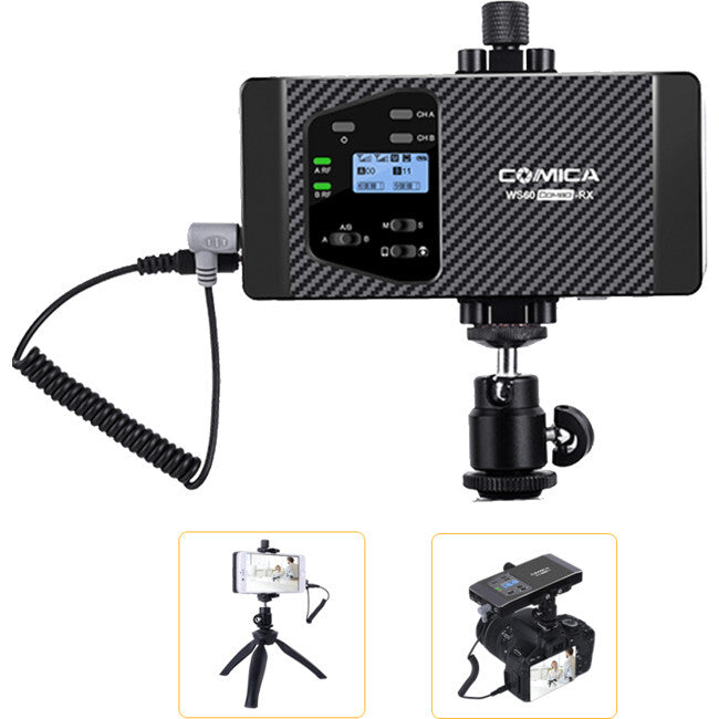 COMICA WS60COMBO Dual mic UHF Wireless Microphone System for DSLR & Smartphones