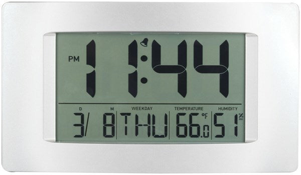 Digitech Multi-Function 194 x 110mm LCD Wall Clock Time Date Temperature Display