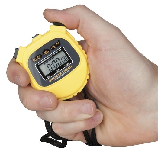 Water Resistant Alarm & Calendar Functions Button Cell Handy Split Time Sports Stopwatch