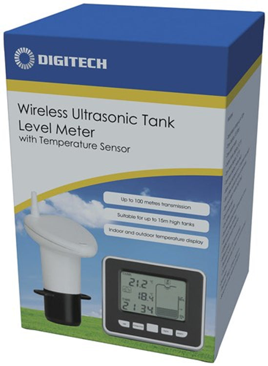 Digitech Ultrasonic Water Tank Level Meter with Thermo Sensor for water levels