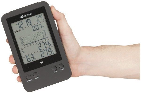 Digital Rain Gauge with Temperature Alarm with Ice-Alert Function LCD Display Unit