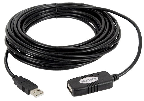 Nextech 20m USB 2.0 Type-A Plug Standard Extension Cable Black