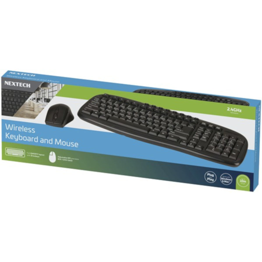 NEXTECH 2.4GHz Wireless USB Keyboard and Mouse for home or office