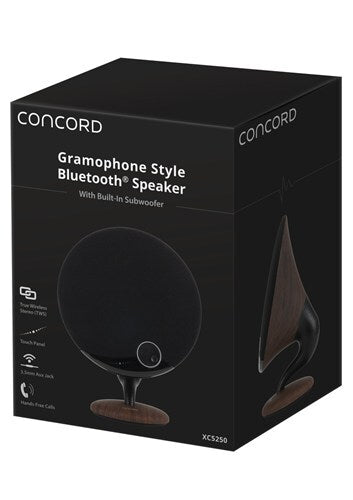 Concord Gramophone Style Bluetooth Speaker TWS 29WRMS Sound 3.mm Auxiliary Jack