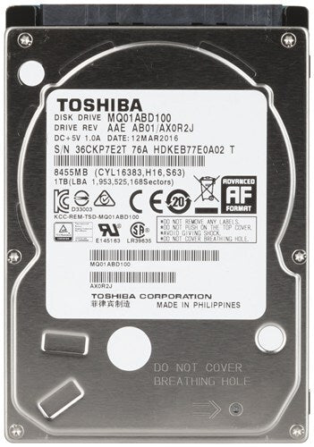 Toshiba 2.5inch Hard Disk Drive Memory HDD  5200RPM 1TB Internal Notebook