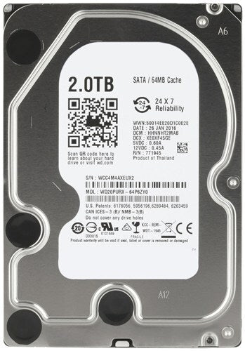 3.5 Inch 2TB Surveillance HDD built for 24/7 always on surveillance