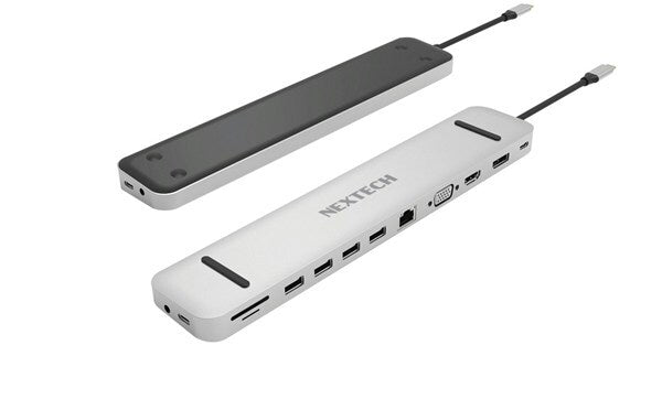 Nextech 13 in 1 Multifunction USB Type-C Hub with HDMI+DISP+VGA, Network USB Ports and USB Type-C