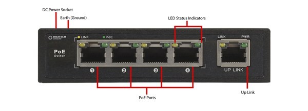 Digitech 5-Port 10/100 PoE Network Switch